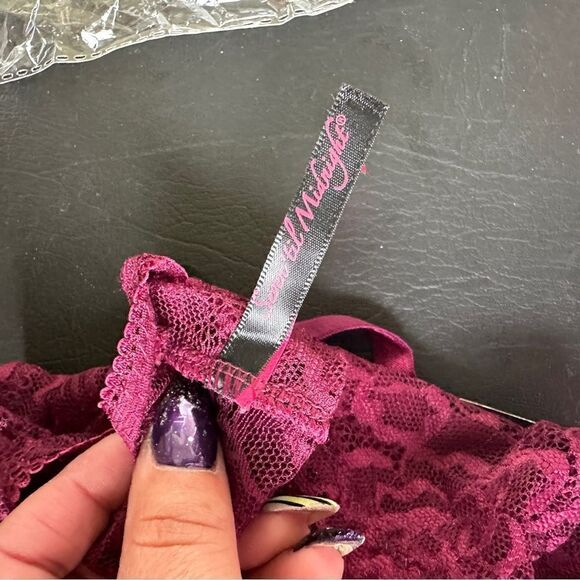 NWT Seven til midnight Yandy lacy longline lattice bralette in wine Sz 3X/4X - Picture 7 of 9